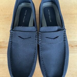 Peter Millar Crown Cruise Driving Loafers Navy Blue Casual Shoe Mens Size 12
